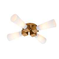 Lampa wisząca Kristy - 4 źródła światła - Przecierane złoto Elstead Lighting KRISTY-4P-DG-OPAL