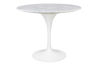 Stół TULIP MARBLE 90 CARRARA biały - blat okrągły marmurowy, metal