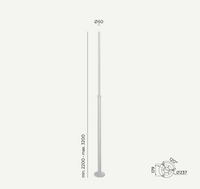 Norlys Słup aluminiowy 1273 regulowany 2,2m-3,2m ⌀50mm aluminium/czarny/grafit