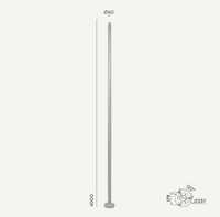 Norlys Słup aluminiowy 1277 drzwi rewizyjne 4m ⌀60mm aluminium/czarny/grafit