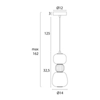 Lampa wiszaca MODERN 13W, OPAL + LIGHT GREY P0627 MAXLIGHT