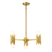 Żyrandol Marvele - 6 źródeł światła - Postarzany mosiądz Elstead Lighting MARVELE6-AB-OPAL