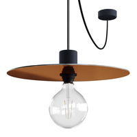 EIVA ELEGANT Lampa wisząca z 5 mm kablem w oplocie, kloszem Ellep?, podsufitką i z silikonową oprawką IP65 waterproof Creative cables BPDEMDR3-PDENEEL0250SM04DDRASOTS-L