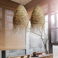 Lampa Wisząca z Naturalnych Traw – Boho / Eko Design