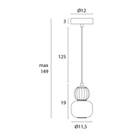 Lampa wiszaca MODERN 5W, OPAL + MEDIUM BROWN P0625 MAXLIGHT