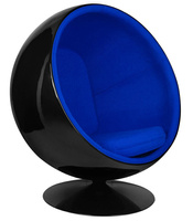 Fotel BALL BLACK niebieski - włókno       szklane, metal