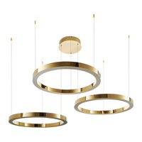 Lampa wisząca CIRCLE 60+80+100 LED złoty połysk na 1 podsufitce Step into Design DN924-60+80+100 gold