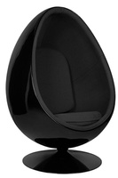 Fotel OVALIA BLACK czarny - włókno        szklane, metal