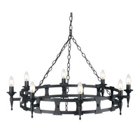 Żyrandol Saxon Czarny Czarne SAX8-BLK Elstead Lighting