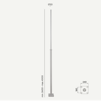 Norlys Słup aluminiowy 1255 regulowany 2,6-4m ⌀50mm aluminium/czarny/grafit