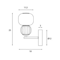 Kinkiet MODERN 5W, OPAL + LIGHT GREY W0398 MAXLIGHT