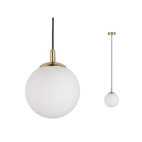 Lampa wisząca MENJA Neordic max. 1x20W E27 230V biały / mosiądz szczotkowany