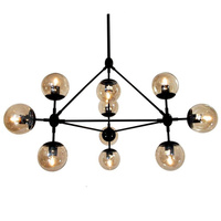 Lampa wisząca ASTRIFERO-10 bursztynowo czarna 90 cm Step into Design ST-9047-10 amber