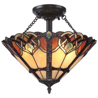 Duży półplafon Cambridge Vintage brąz QZ-CAMBRIDGE-SF Elstead Lighting
