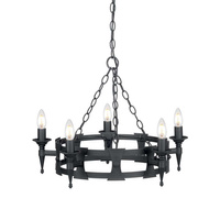 Żyrandol Saxon Czarny Czarne SAX5-BLK Elstead Lighting