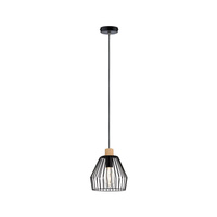 Lampa wisząca CAMEO E27max. 20W IP44 230V czarny / drewno metal / drewno