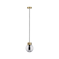Neordic Linja Lampa wisząca max. 1x20W E27 230V Szkło przydymione/ Mosiądz Szczotkowany