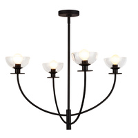 Żyrandol Sylvia - 4 źródła światła - Matowa czerń Elstead Lighting ALM-SYLVIA4-BK-CL