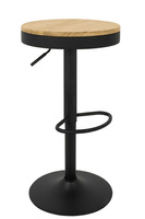 Krzesło barowe VOLT regulowane czarne / naturalne