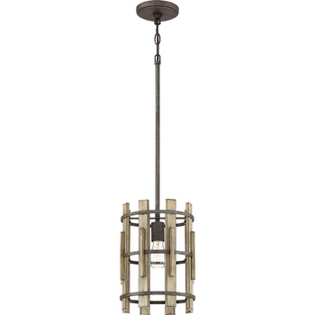 Mała lampa wisząca Wood Hollow  Rustykalna czerń QZ-WOOD-HOLLOW-MP Elstead Lighting