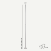 Norlys Słup aluminiowy 1275 regulowany 2,6-4m ⌀50mm aluminium/czarny/grafit