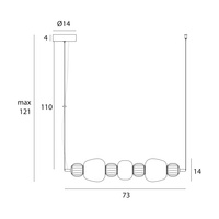 Lampa wiszaca MODERN 28W, OPAL + DARK GREY+MEDIUM BROWN+LIGHT GREY P0630 MAXLIGHT